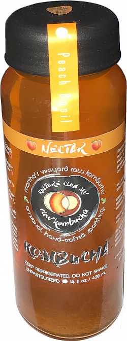 Nectar is peach basil kombucha